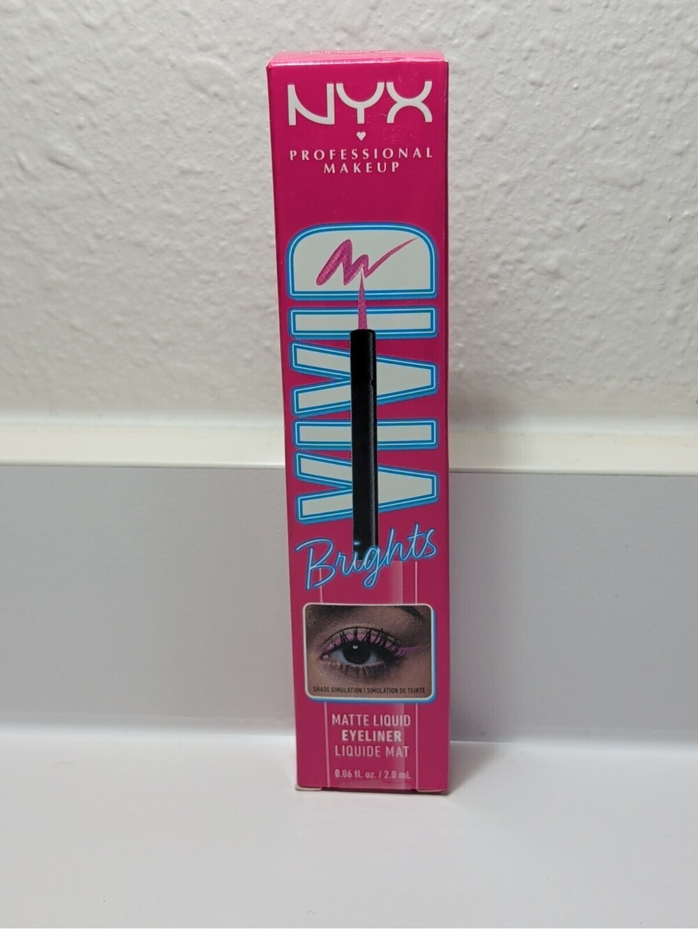 NYX Vivid Brights Matte Liquid Eyeliner-Don't Pink Twice-0.06 fl oz NIB